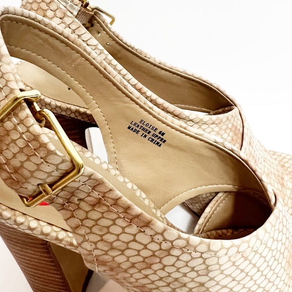 NEIMAN MARCUS ELOISE WOMEN HEELS LEATHER UPPER 6M SANDALS SNAKE PRINT - Picture 4 of 5